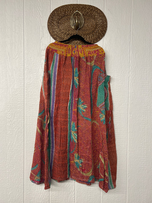 Pareo Kantha Butterfly Cargo Skirt 0426 004