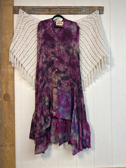 Crepe Sari Summer Dahlia Duster 0726 253