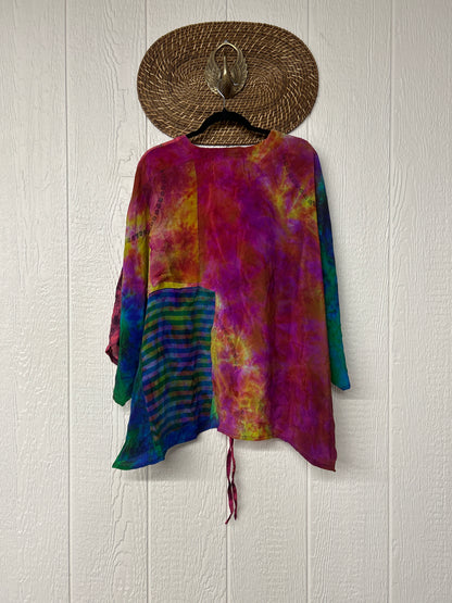 Crepe Sari Hi Lo Butterfly Top 0726 210