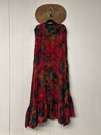 Crepe Sari Summer Dahlia Duster 0726 043