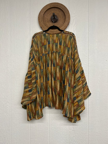 Crepe Sari Bell Sleeve Gold Dust Crop 0826 090