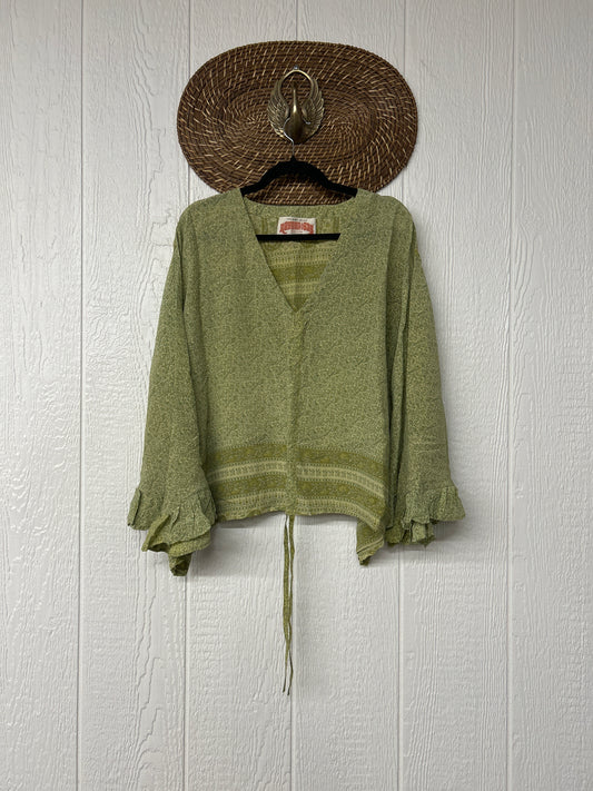 Crepe Sari Bell Sleeve Butterfly Top 0326 208