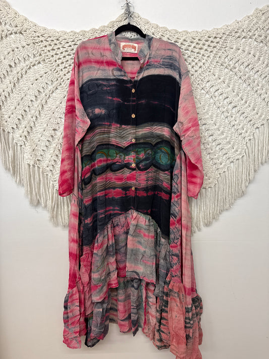 Crepe Sari Dahlia Duster Dress L0926 002