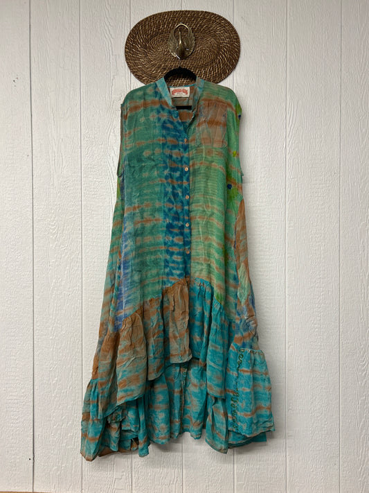 RETAIL Crepe Sari Summer Dahlia Duster 0726 132