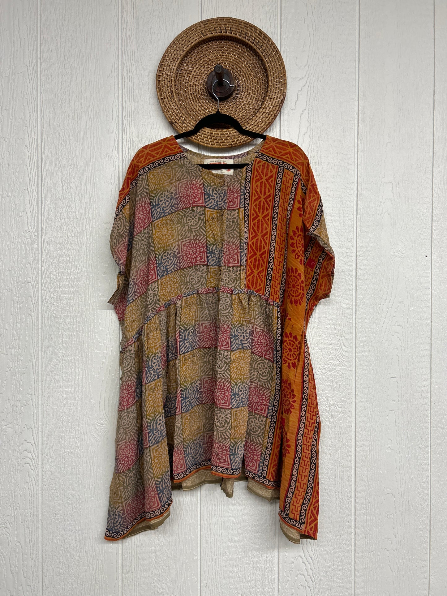 Crepe Sari Daydreamer Button Down Mini  0426 073