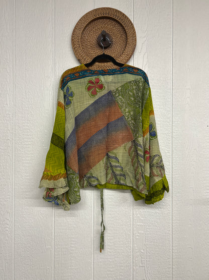 Crepe Sari Bell Sleeve Butterfly Top 0326 060