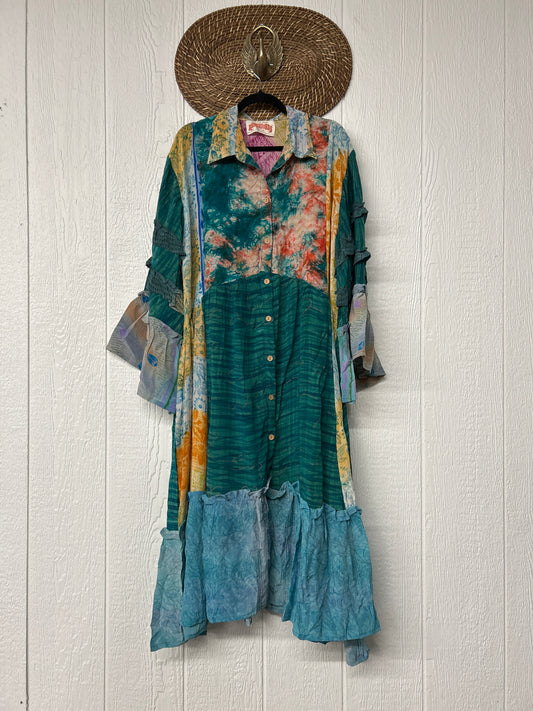 RETAIL Crepe Sari Rhiannon Duster Dress 0226 034