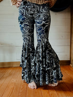 Buttery Knit Ruffle Bells in Navy Floral - Kantha Bae