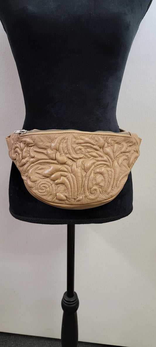 Tooled Leather Belt Bag