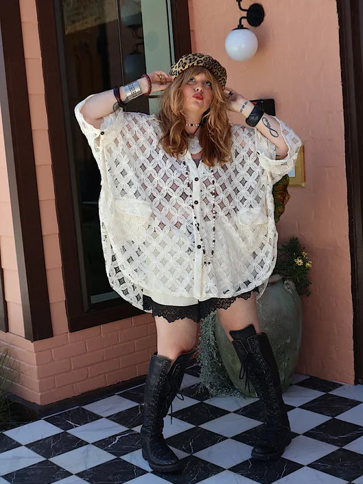 Crochet Free To Be Tunic - Cream