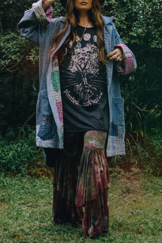 Forest Plum Buttery Knit Bells - Kantha Bae