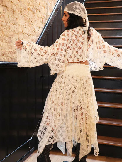 Crochet Pixie Skirt - Cream