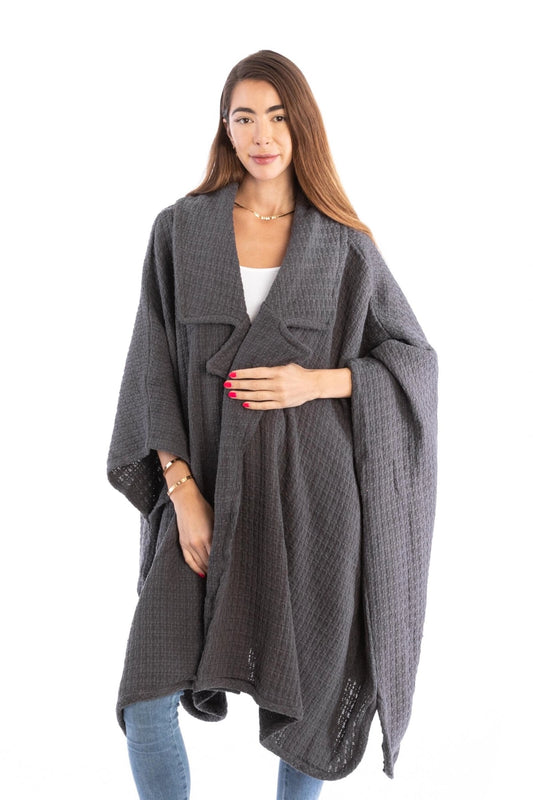 Knit Waffle Jacket - Grey