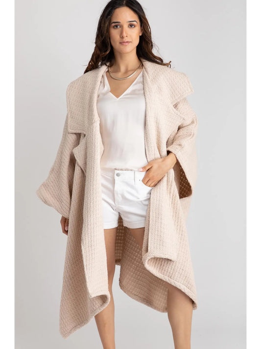 Knit Waffle Jacket - Pink