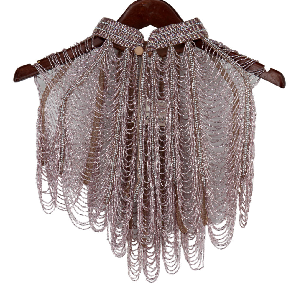 Beaded Shawl / Capelete silver