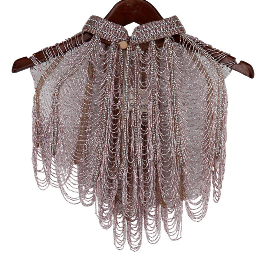 Beaded Shawl / Capelete silver