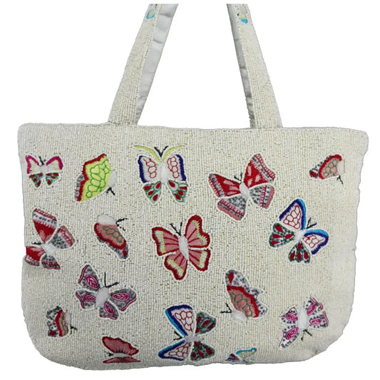 Beaded Shoulder Bag - - Butterfly
