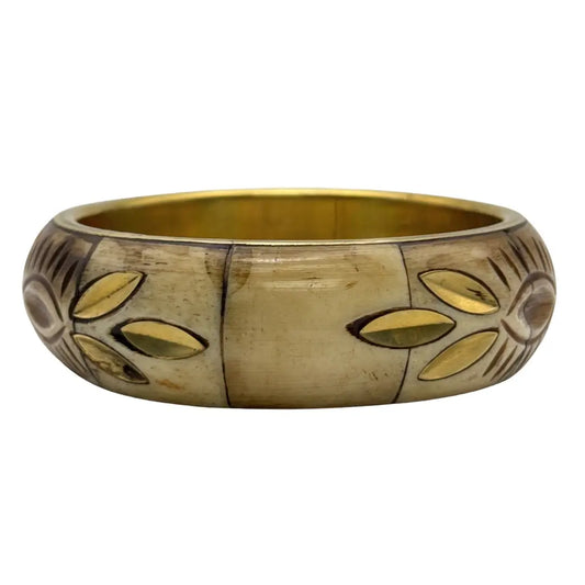 Beige and Brown Buffalo Bone Bangle