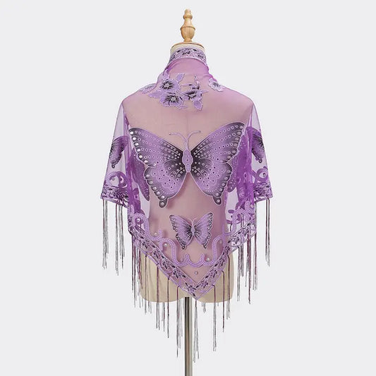 Butterfly Shawl Purple