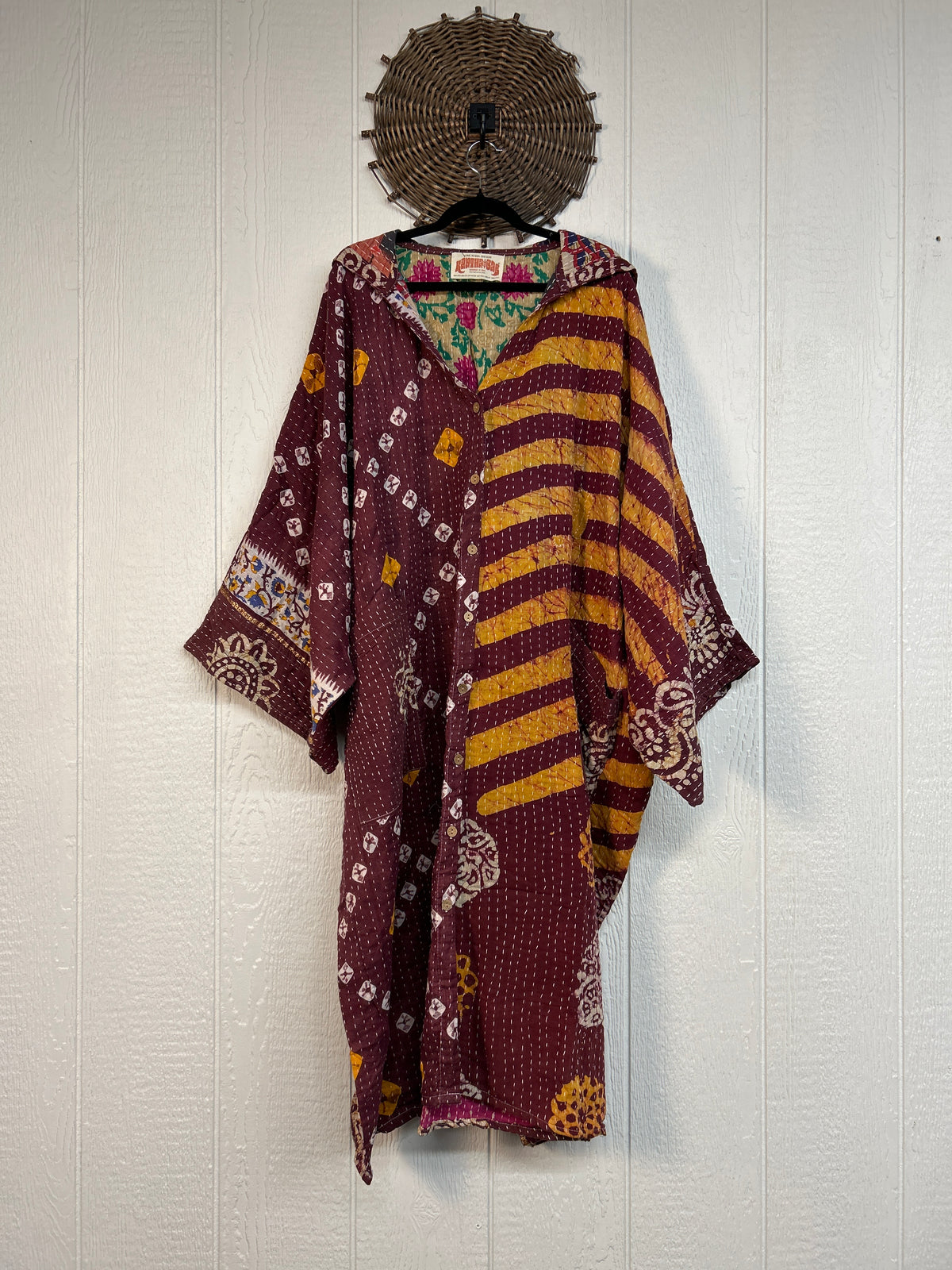 Pareo Kantha Gaia Hooded Maxi 1026 159