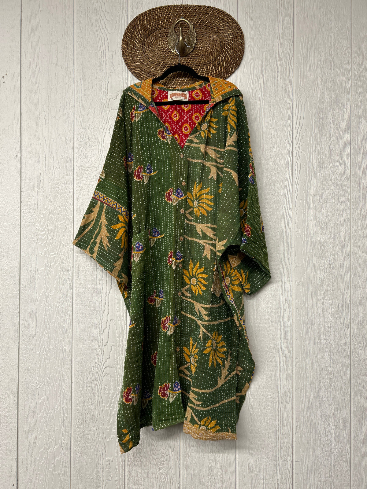 Pareo Kantha Gaia Hooded Maxi 1026 044