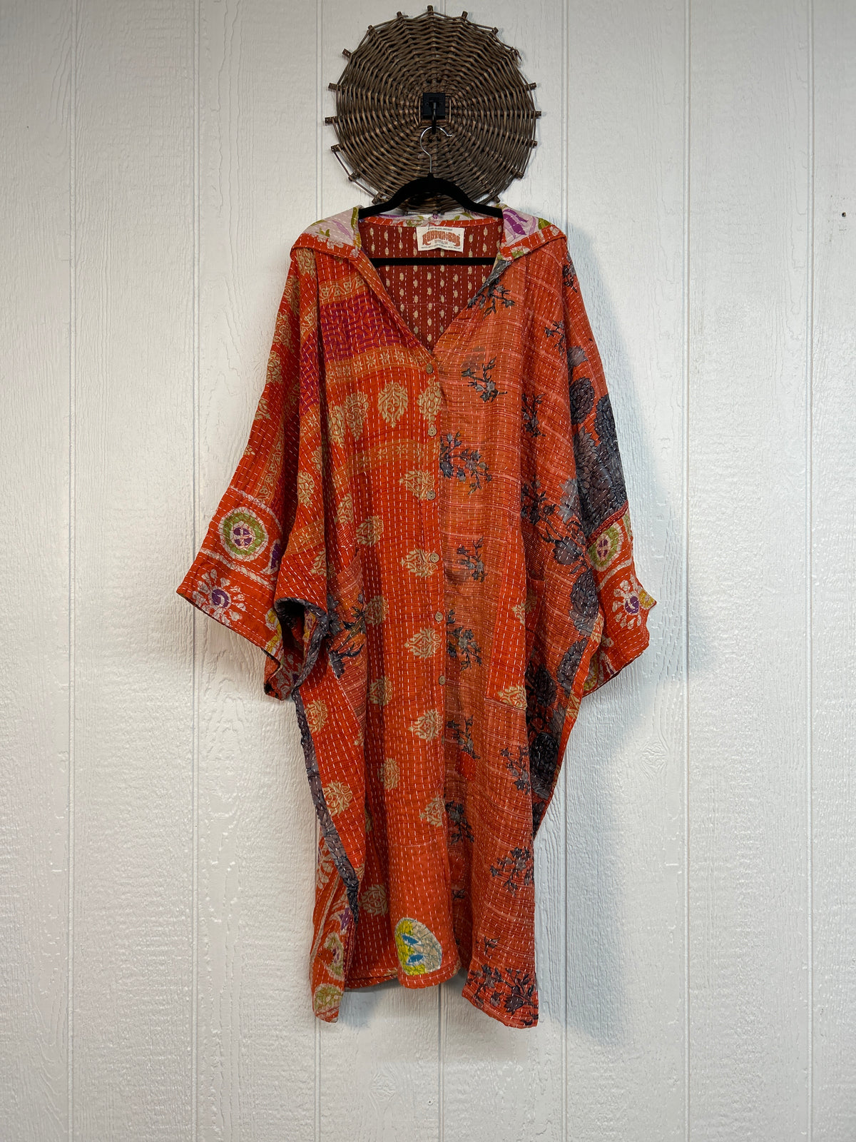 Pareo Kantha Gaia Hooded Maxi 1026 163