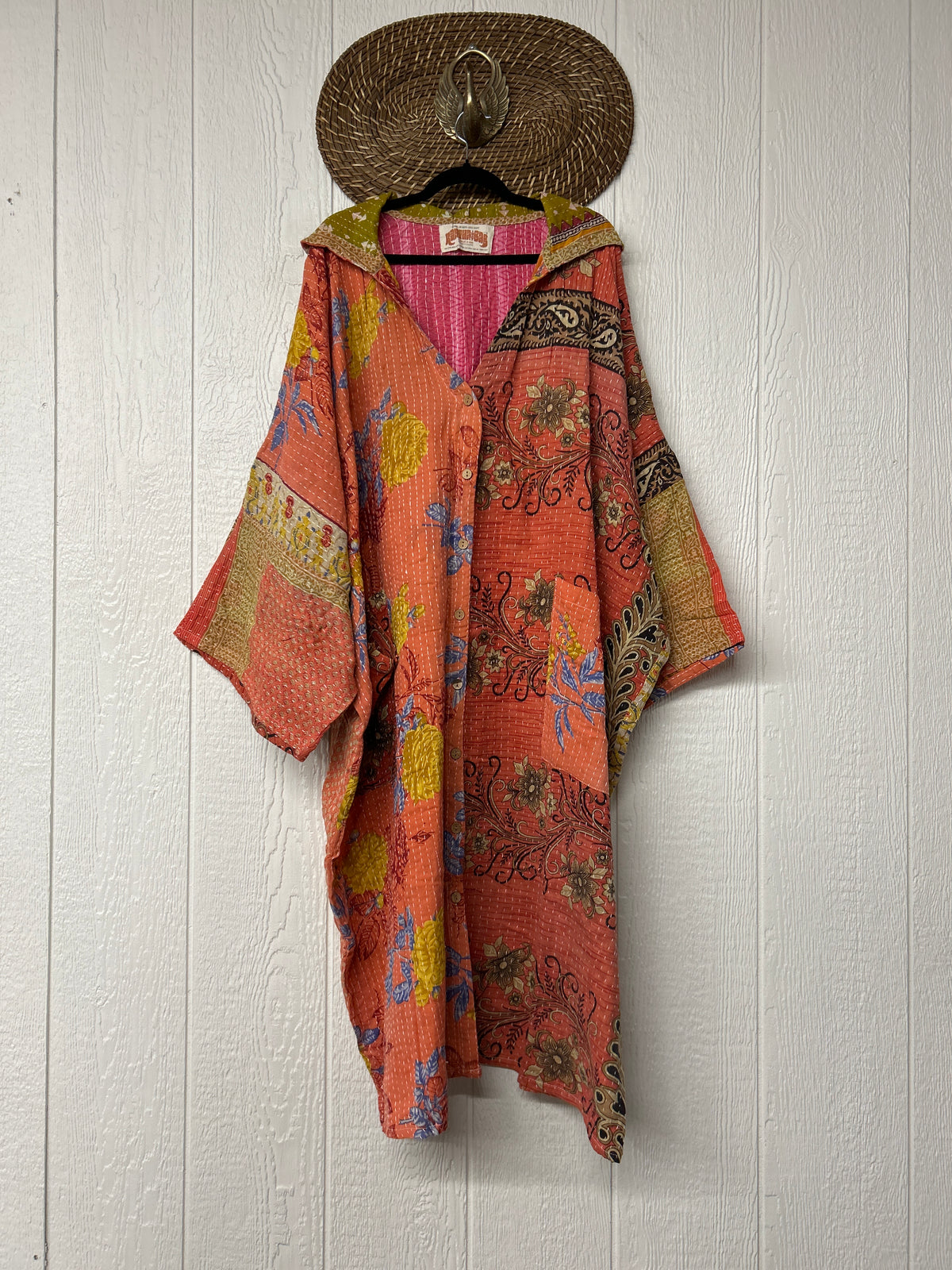 Pareo Kantha Gaia Hooded Maxi 1026 065