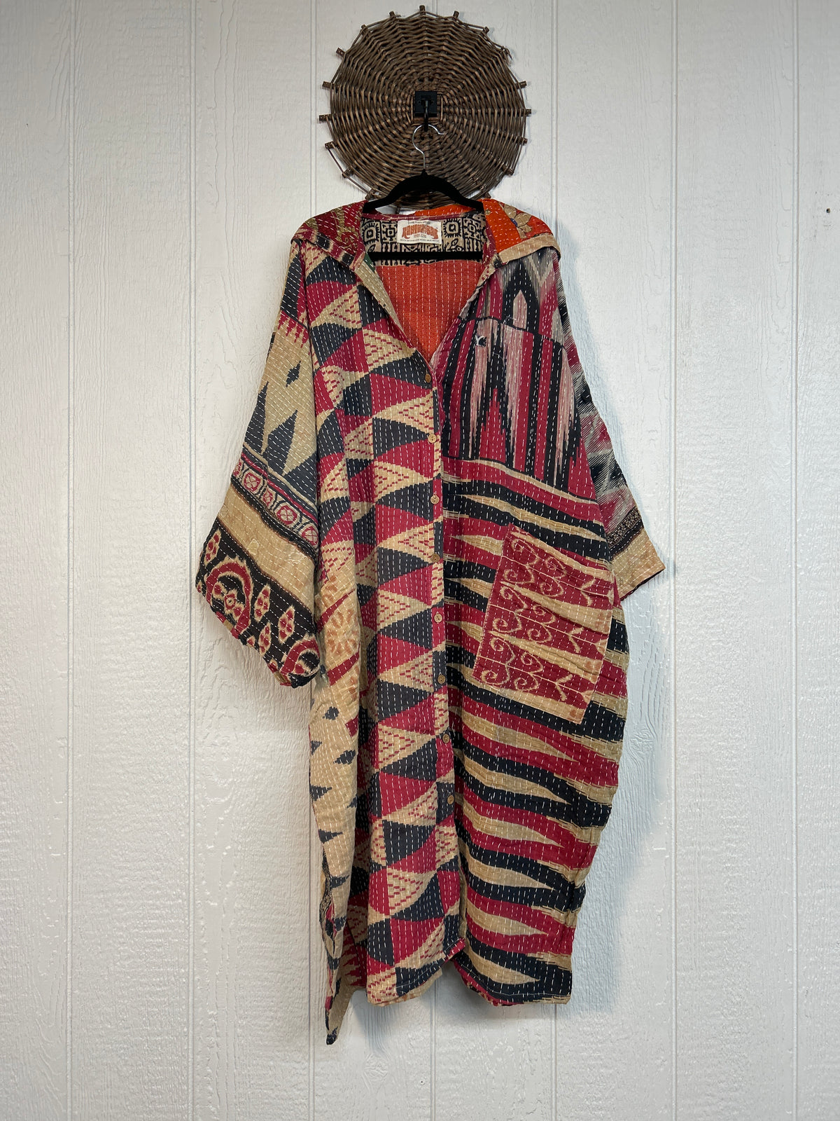 Pareo Kantha Gaia Hooded Maxi 1026 142