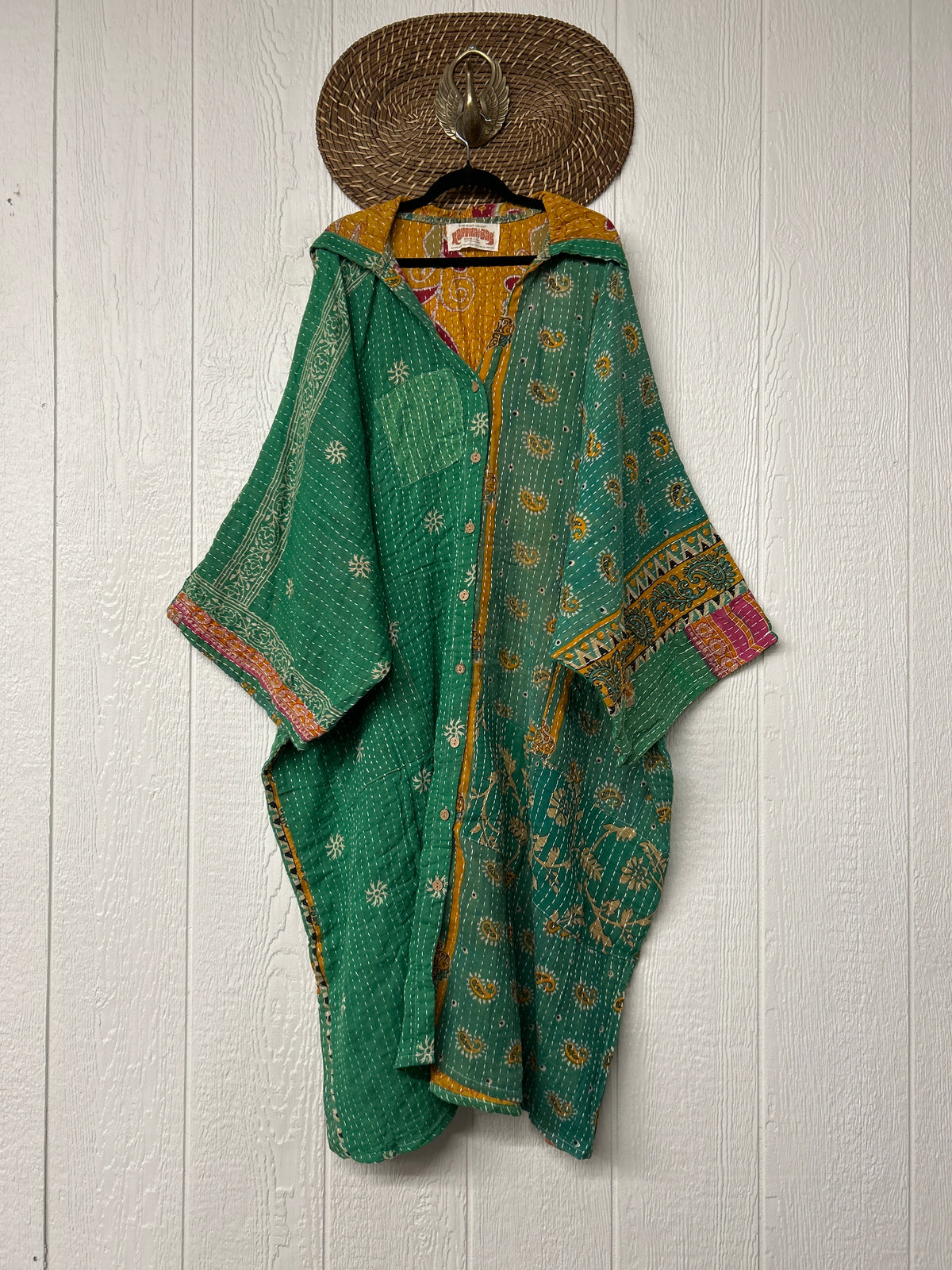 Pareo Kantha Gaia Hooded Maxi 1026 098