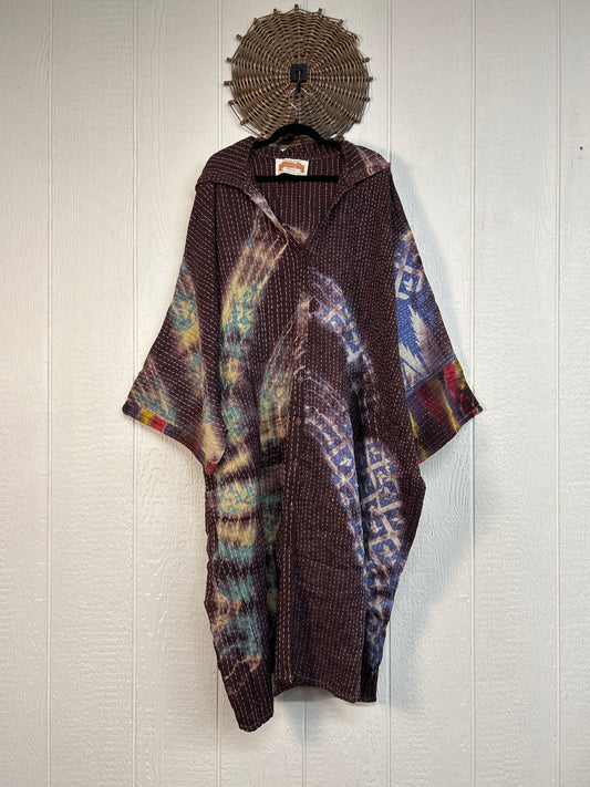 Pareo Kantha Gaia Hooded Maxi 1026 181