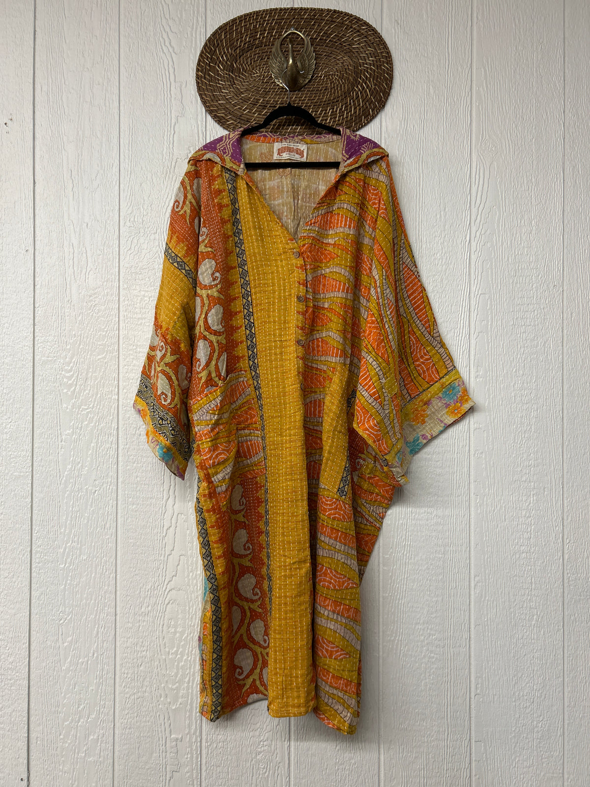Pareo Kantha Gaia Hooded Maxi 1026 136