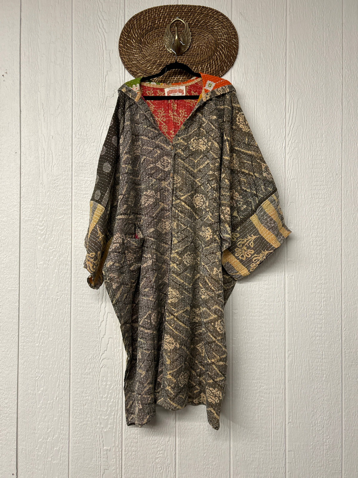 Pareo Kantha Gaia Hooded Maxi 1026 015