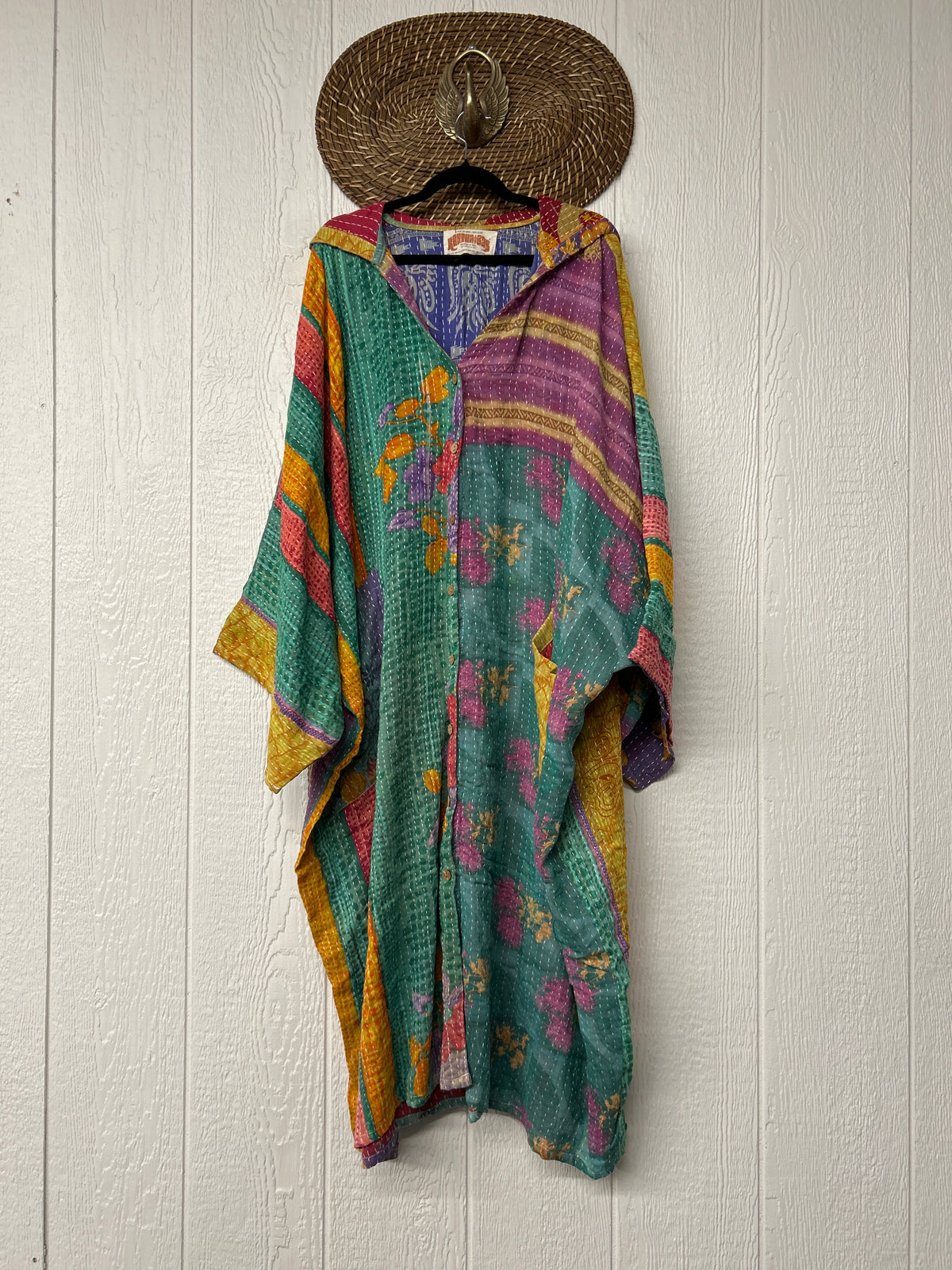 Pareo Kantha Gaia Hooded Maxi 1026 054