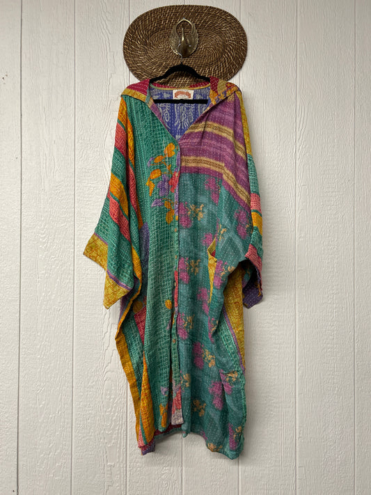 Pareo Kantha Gaia Hooded Maxi 1026 054