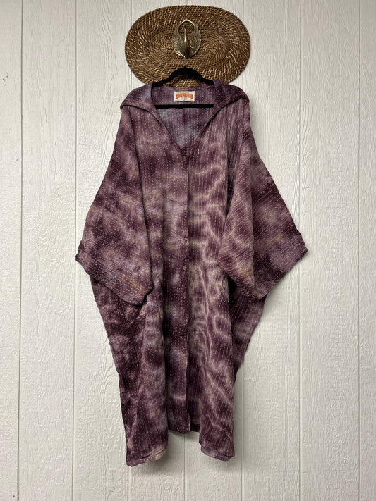 Pareo Kantha Gaia Hooded Maxi 1026 078