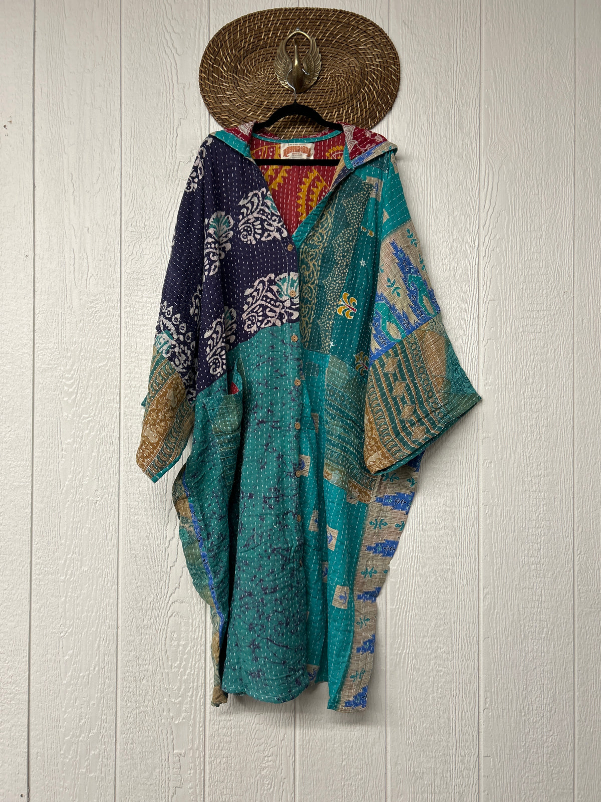 Pareo Kantha Gaia Hooded Maxi 1026 022