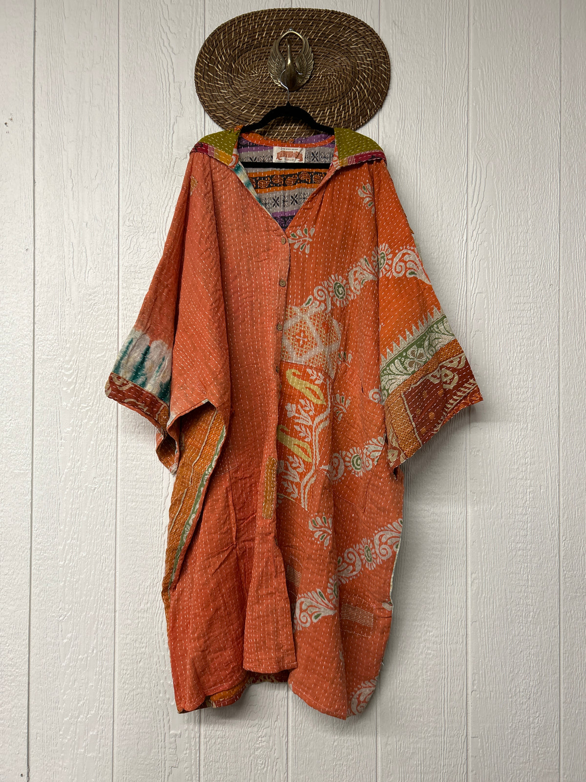 Pareo Kantha Gaia Hooded Maxi 1026 074