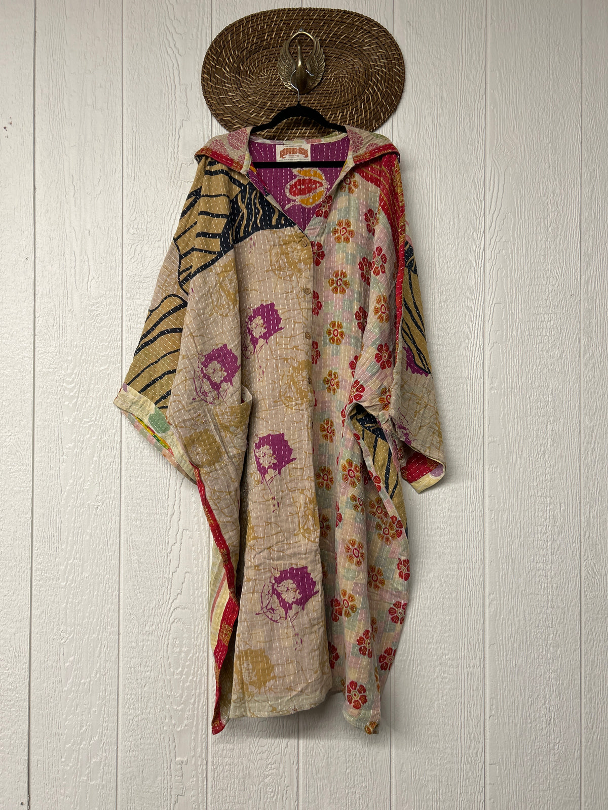 Pareo Kantha Gaia Hooded Maxi 1026 021