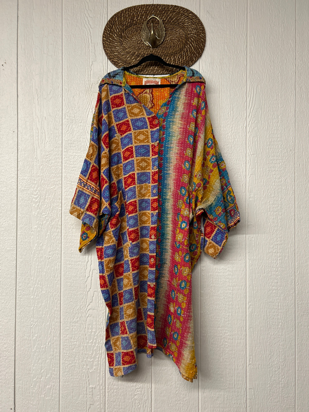 Pareo Kantha Gaia Hooded Maxi 1026 002