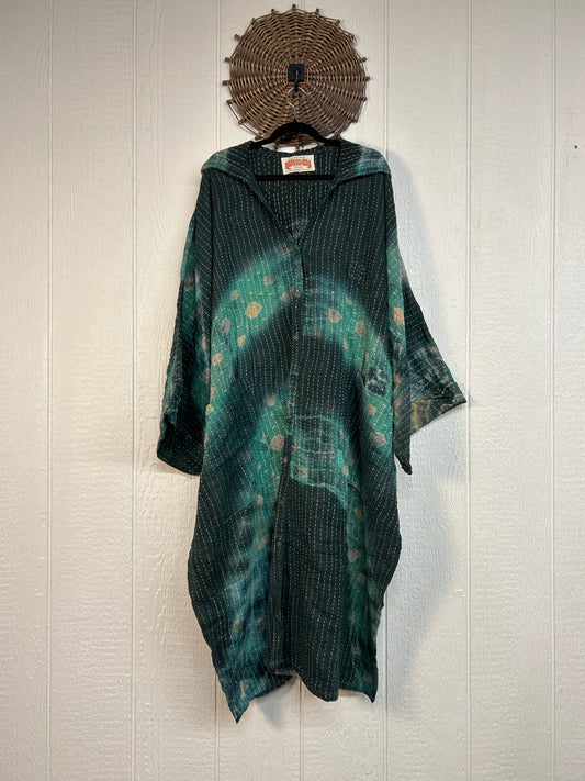 Pareo Kantha Gaia Hooded Maxi 1026 193