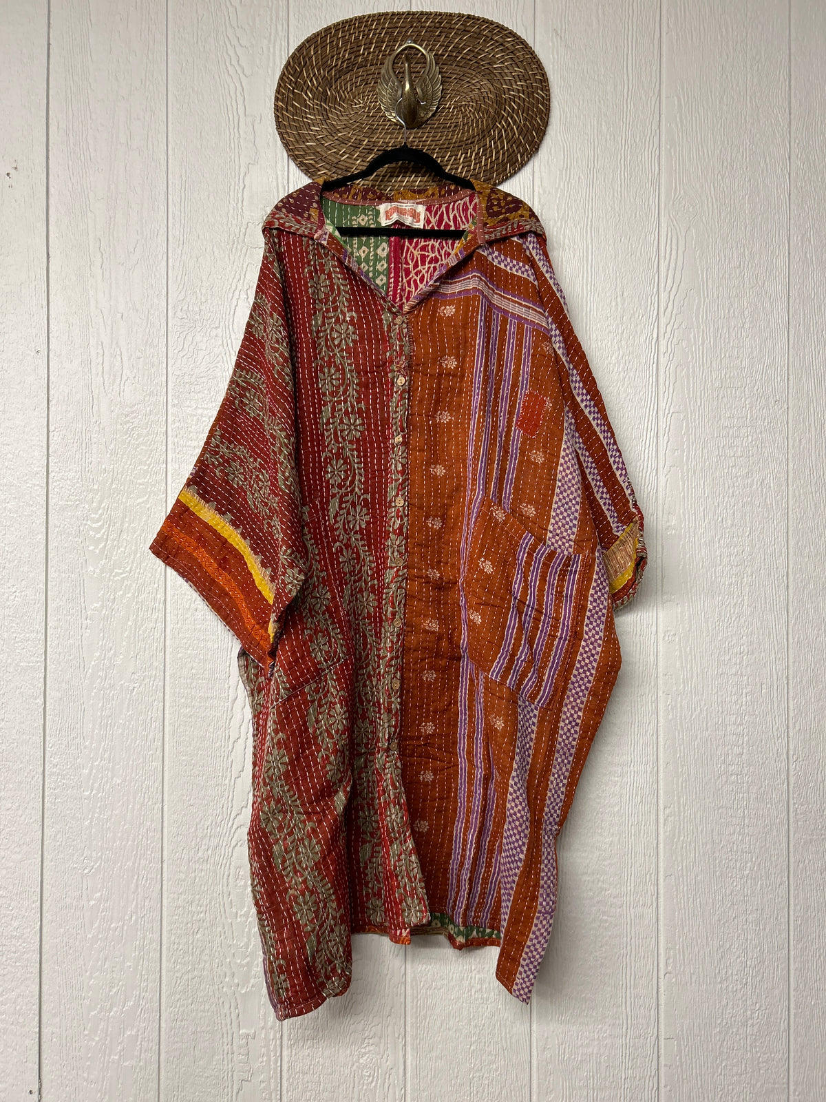 Pareo Kantha Gaia Hooded Maxi 1026 067