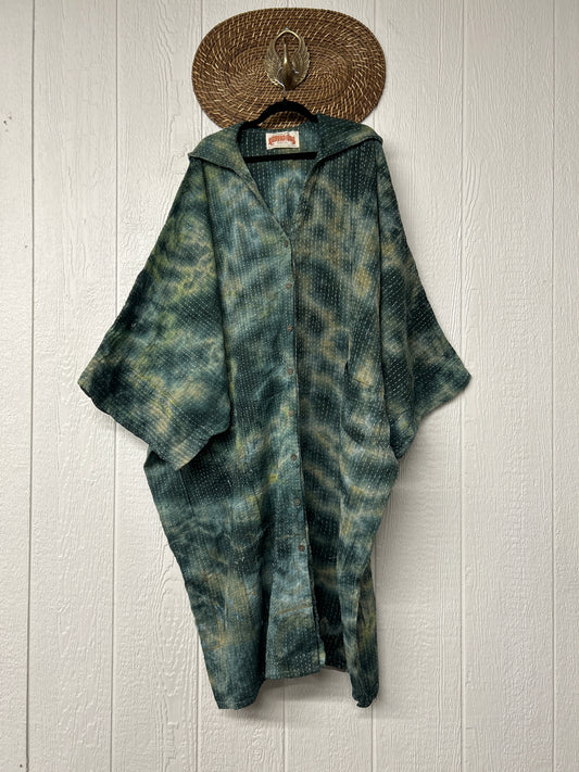 Pareo Kantha Gaia Hooded Maxi 1026 057