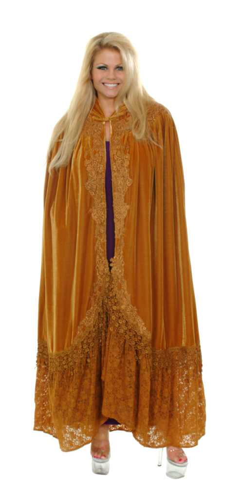 Victorian Cloak with Lace - Gold