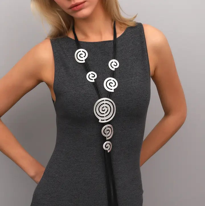 Leather Spiral Necklace