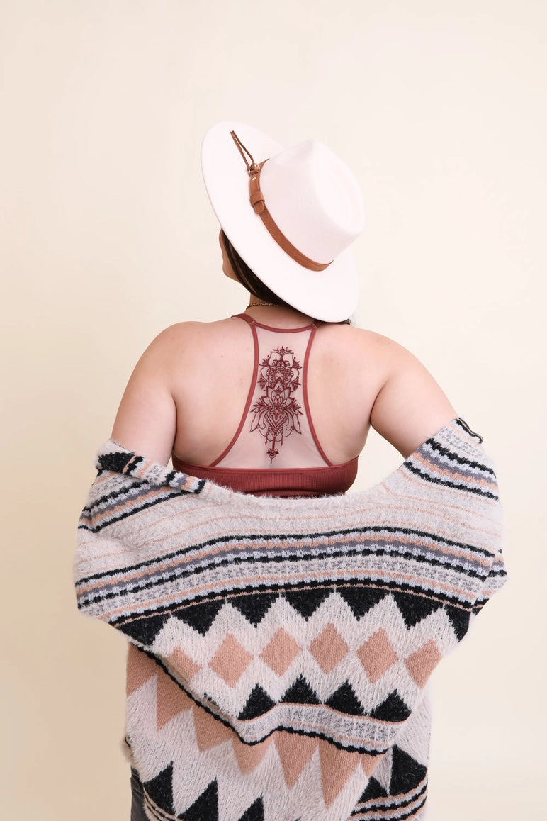 2X/3X Plus Size Tattoo Bralette - Loungewear -002