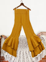 Cotton Knit Ruffle Bells in Mustard - Kantha Bae