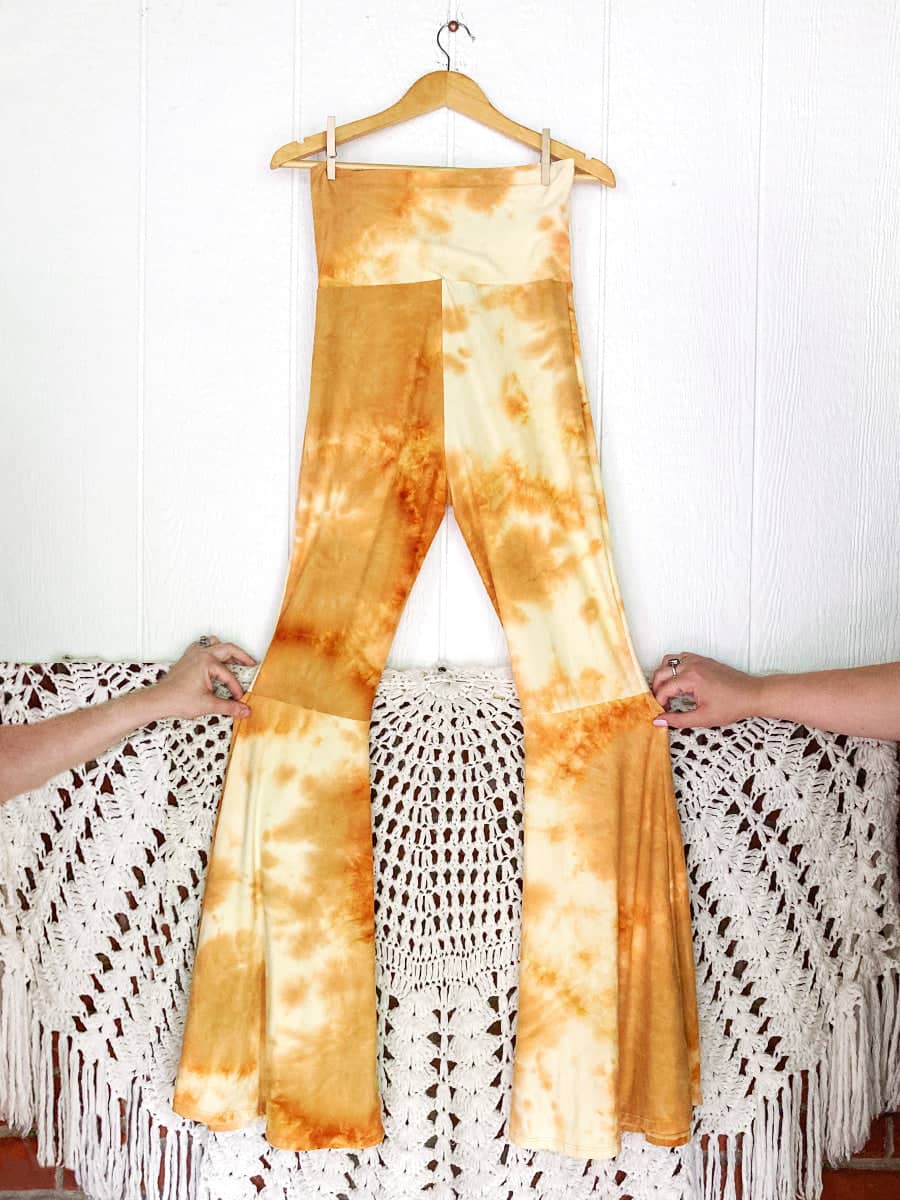 Buttery Knit Pleated Tie Dye Bells in Mustard - Kantha Bae